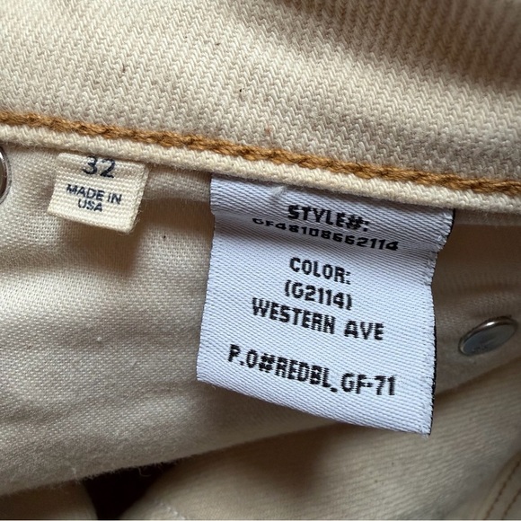 GRLFRND Austen High Rise Curve Jeans Cream Straight Leg denim pants FWRD 32 - Picture 11 of 14